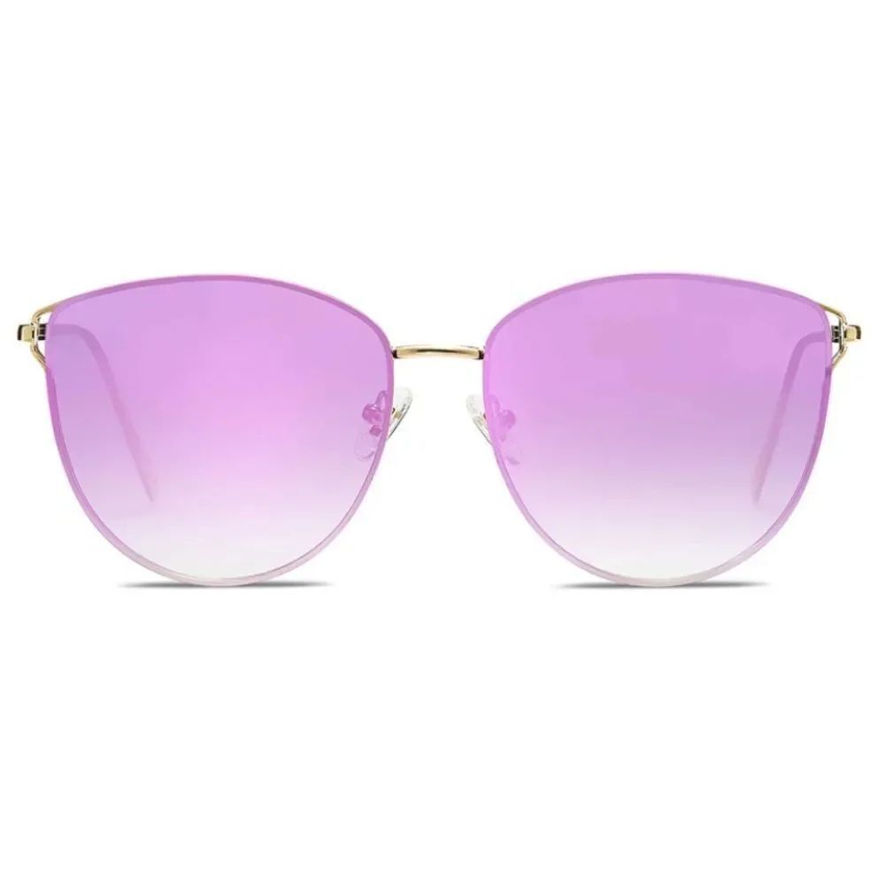 Round frame flat lens Sunglasses